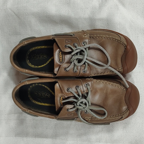 Keen Newport Boat Shoes Leather 1002901 Mens Size 8.5 Lace Up Sneakers Tan Brown - Picture 2 of 7